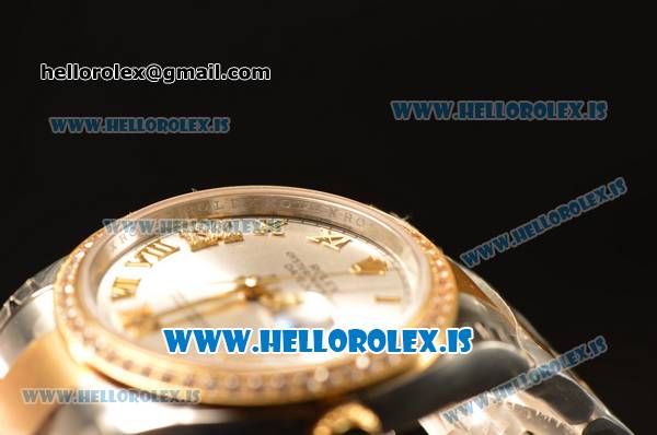 Rolex Datejust Grey Dial With Diamond Bezel Two Tone YG/SS Rolex 3255 - Click Image to Close