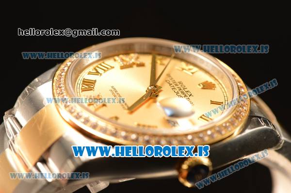 Rolex Datejust YG Dial With Diamond Bezel Two Tone YG/SS Rolex 3255 - Click Image to Close