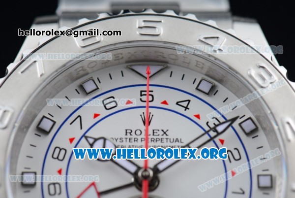 Rolex Yacht-Master II Chrono Swiss Valjoux 7750 Automatic Steel Case with White Dial and Stainless Steel Bracelet - (BP) - Click Image to Close