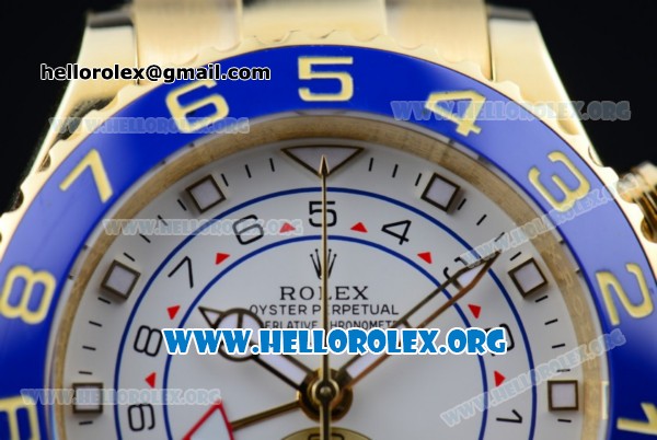 Rolex Yacht-Master II Chrono Swiss Valjoux 7750 Automatic Yellow Gold Case with White Dial and Yellow Gold Bracelet - (BP) - Click Image to Close