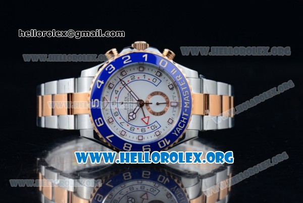 Rolex Yacht-Master II Chrono Swiss Valjoux 7750 Automatic Two Tone Case with White Dial and Two Tone Bracelet - (BP) - Click Image to Close