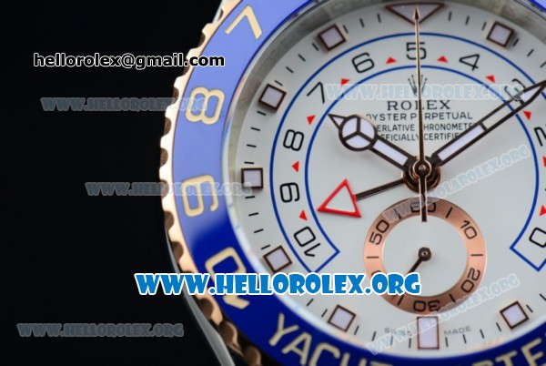 Rolex Yacht-Master II Chrono Swiss Valjoux 7750 Automatic Two Tone Case with White Dial and Two Tone Bracelet - (BP) - Click Image to Close