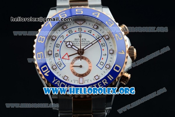 Rolex Yacht-Master II Chrono Swiss Valjoux 7750 Automatic Two Tone Case with White Dial and Two Tone Bracelet - (BP) - Click Image to Close
