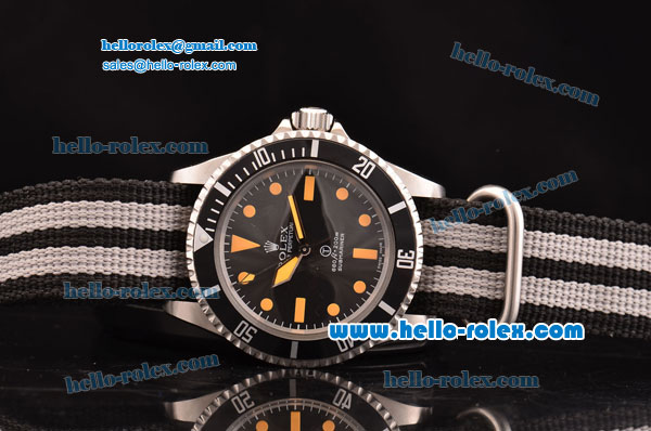 Rolex Submariner Vintage Swiss ETA 2836 Automatic Steel Case with Black Dial and Yellow Markers - Click Image to Close