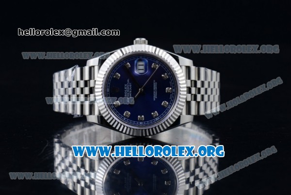Rolex Datejust II Swiss ETA 2836 Automatic Steel Case with Blue Dial Diamonds Markers and Stainless Steel Bracelet (BP) - Click Image to Close
