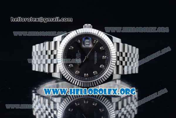 Rolex Datejust II Swiss ETA 2836 Automatic Steel Case with Black Dial Diamonds Markers and Stainless Steel Bracelet (BP) - Click Image to Close