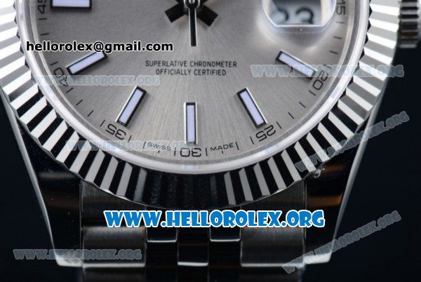 Rolex Datejust II Swiss ETA 2836 Automatic Steel Case with Sliver Dial Stick Markers and Stainless Steel Bracelet (BP) - Click Image to Close