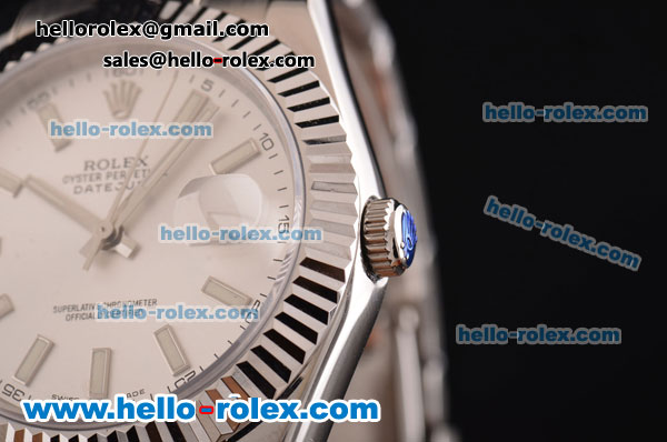 Rolex Datejust II Asia 2813 Automatic Stainless Steel Case with Stainless Steel Strap and White Dial - Click Image to Close