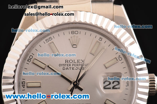 Rolex Datejust II Asia 2813 Automatic Stainless Steel Case with Stainless Steel Strap and White Dial - Click Image to Close