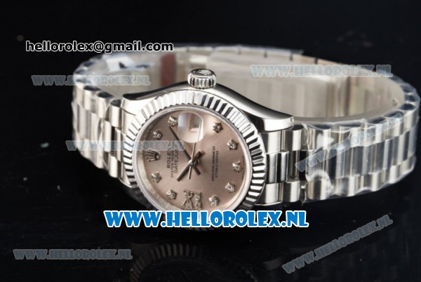 Rolex Datejust Swiss ETA 2671 Automatic Steel Case with Silver Dial Diamonds Markers and Steel Bracelet (BP) - Click Image to Close