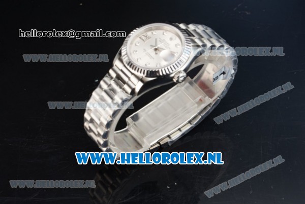 Rolex Datejust Swiss ETA 2671 Automatic Steel Case with Silver Dial Diamonds Markers and Steel Bracelet (BP) - Click Image to Close