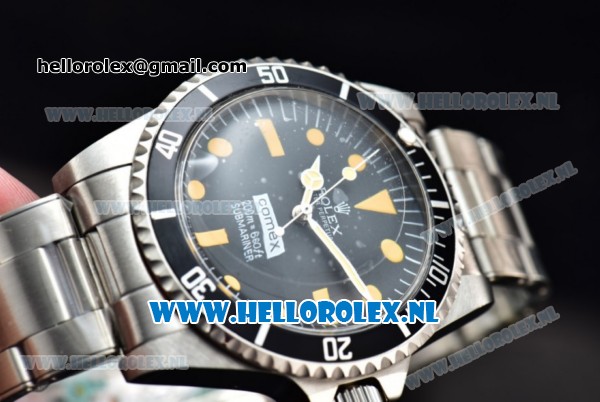 Rolex Submariner Comex Asia 2813 Automatic Steel Case with Black Dial Orange Dots Markers and Steel Bracelet - Click Image to Close