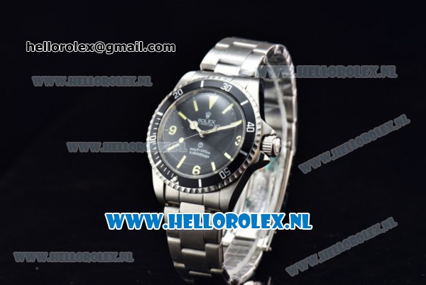 Rolex Submariner Vintage Asia 2813 Automatic Steel Case with Black Dial Yellow Dots Markers and Steel Bracelet - Click Image to Close