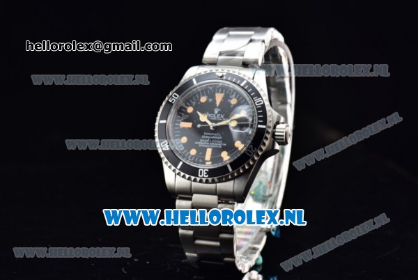 Rolex Submariner Vintage Tiffany & Co Asia 2813 Automatic Steel Case with Black Dial Orange Dots Markers and Steel Bracelet - Click Image to Close