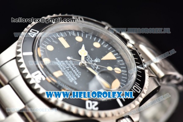 Rolex Submariner Vintage Tiffany & Co Asia 2813 Automatic Steel Case with Black Dial Orange Dots Markers and Steel Bracelet - Click Image to Close