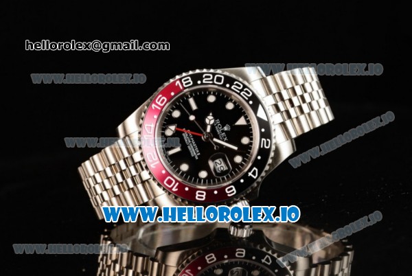 Rolex GTM-Master II 2836 Automatic Steel Case with Black Dial Dots Markers and Steel Bracelet - Click Image to Close