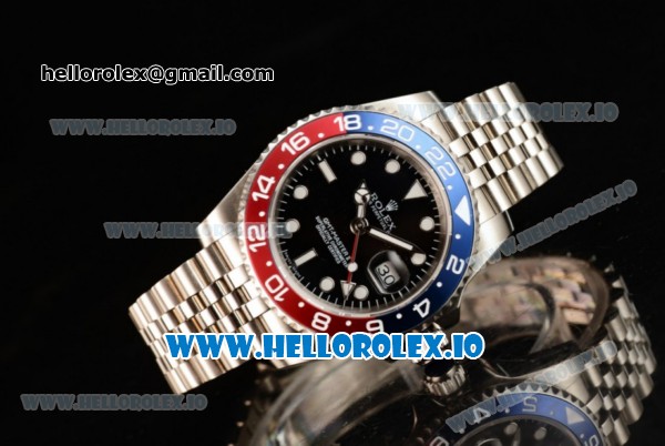 Rolex GTM-Master II 2836 Automatic Steel Case with Black Dial Dots Markers and Steel Bracelet - Click Image to Close