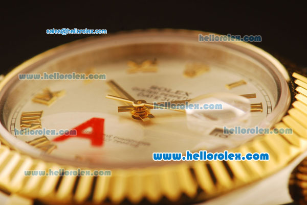 Rolex Datejust II Swiss ETA 2836 Automatic Full Steel with Yellow Gold Bezel and Silver Dial-Roman Markers - Click Image to Close