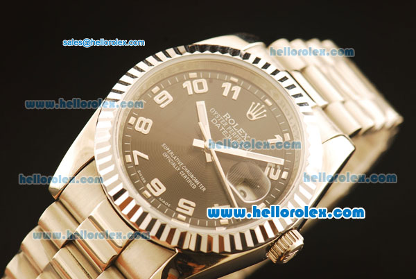 Rolex Datejust Automatic Full Gold with Black Dial and Number Marking - Click Image to Close