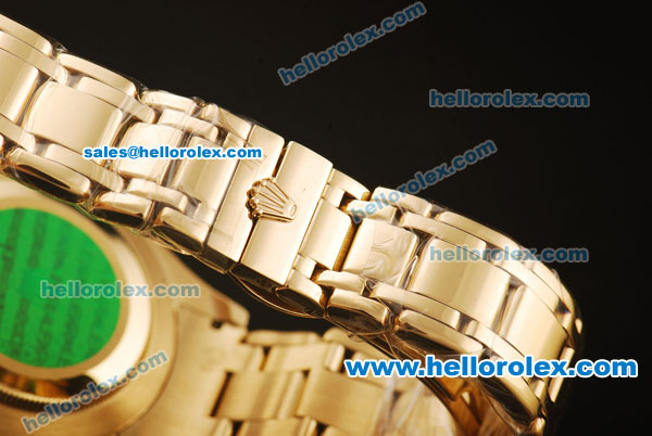 Rolex Datejust Asia 2813 Automatic Full Yellow Gold with Diamond Bezel and White MOP Dial - Click Image to Close