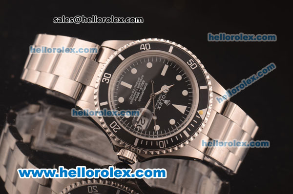 Rolex Submariner Oyster Perpetual Swiss ETA 2836 Automatic Full Steel with Black Dial and White Markers - Click Image to Close