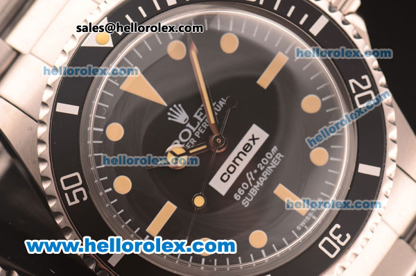 Rolex Submariner Oyster Perpetual Comex Asia 2813 Automatic Full Steel with Black Dial-ETA Coating - Click Image to Close
