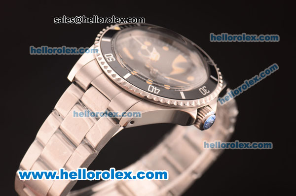 Rolex Oyster Perpetual Submariner Asia 2813 Automatic Full Steel with PVD Bezel and Yellow Markers-ETA Coating - Click Image to Close