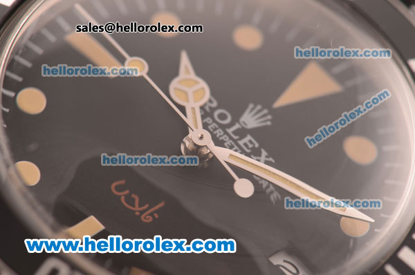 Rolex Oyster Perpetual Submariner Asia 2813 Automatic Full Steel with Yellow Markers -ETA Coating - Click Image to Close