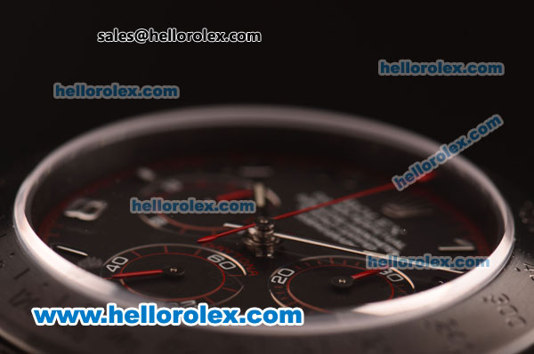 Rolex Daytona Chronograph Swiss Valjoux 7750 Automatic Brushed Full PVD wiht Black Dial and Black Markers - Click Image to Close