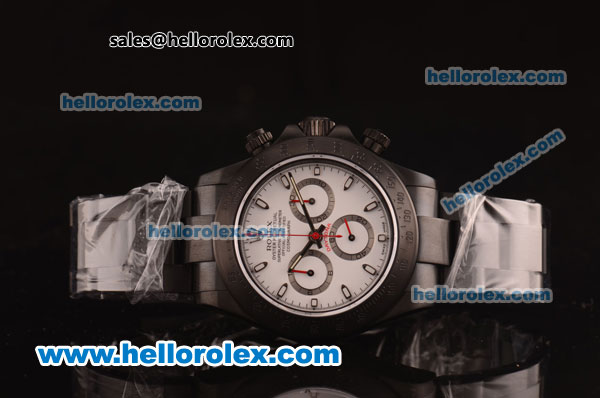 Rolex Daytona Chronograph Swiss Valjoux 7750 Automatic Brushed Full PVD and White Dial - Click Image to Close