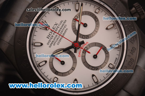 Rolex Daytona Chronograph Swiss Valjoux 7750 Automatic Brushed Full PVD and White Dial - Click Image to Close