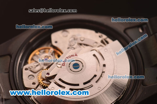 Rolex Daytona Chronograph Swiss Valjoux 7750 Automatic Brushed Full PVD with White Dial and Numeral Markers - Click Image to Close