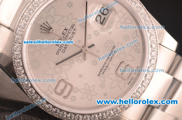 Rolex Datejust Asia 2813 Automatic Full Steel with Diamond Bezel and Illustrated Dial - Click Image to Close