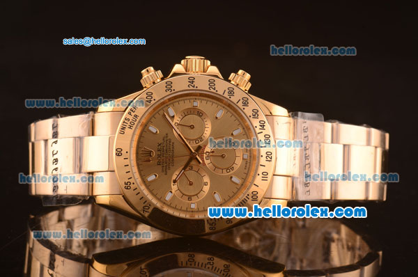 Rolex Daytona Chronograph Automatic Movement Full Gold with Golden Dial - Click Image to Close