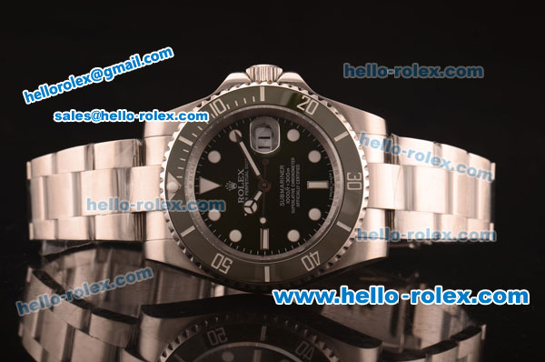 Rolex Submariner Rolex 3135 Automatic Full Steel with Ceramic Bezel and Green Dial-1:1 Original - Click Image to Close