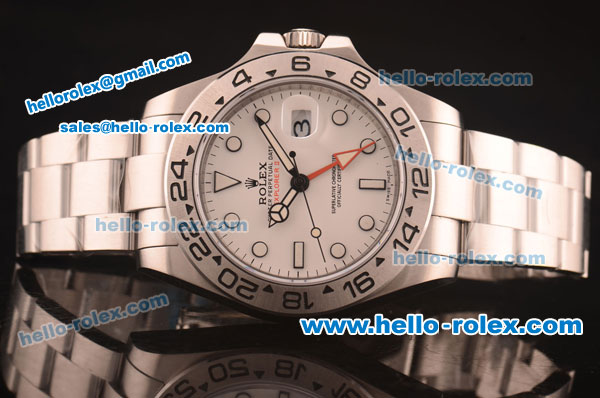 Rolex Explorer II GMT Swiss ETA 2836 Automatic Full Steel with White Dial-1:1 Original - Click Image to Close