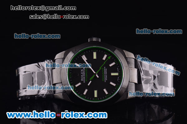 Rolex Milgauss Swiss ETA 2836 Automatic Full PVD Case with Black Dial - Click Image to Close