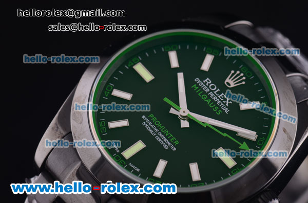 Rolex Milgauss Rolex 3131 Automatic Full PVD Case with Black Dial - Click Image to Close