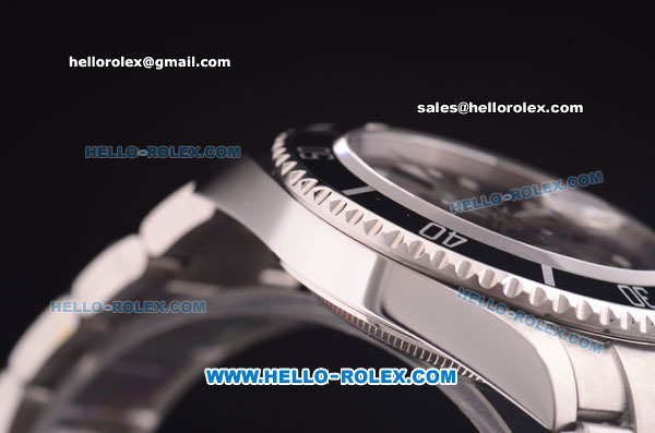 Rolex Submariner Super Clone Rolex 3135 Movement Full Steel with PVD Bezel and Black Dial (LF) - Click Image to Close