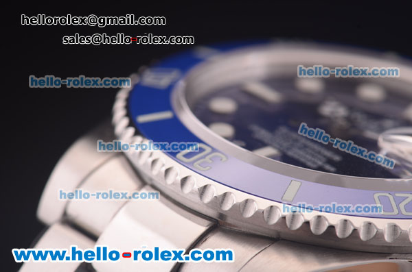 Rolex Submariner Super Clone Rolex Super 3135 Full Steel with Blue Ceramic Bezel and Blue Dial-1:1 Original (LF) - Click Image to Close