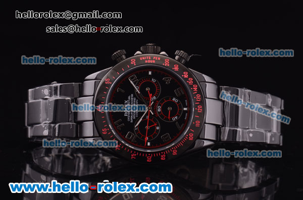 Rolex Daytona Asia 3836 Automatic Full Black Ceramic and Black Dial - Click Image to Close