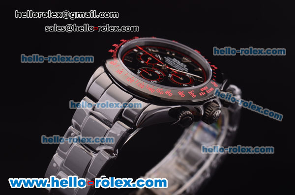 Rolex Daytona Asia 3836 Automatic Full Black Ceramic and Black Dial - Click Image to Close