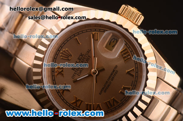 Rolex Datejust Swiss ETA 2671 Automatic Full Gold with Grey Dial - Click Image to Close