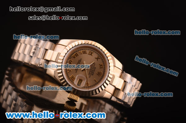 Rolex Datejust Swiss ETA 2671 Automatic Full Gold with Grey Dial - Click Image to Close