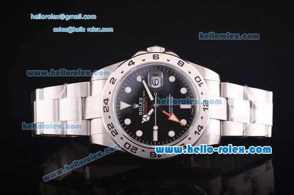 Rolex Explorer II Swiss ETA 2836 Automatic Full Steel with Black Dial and White Markers - Click Image to Close