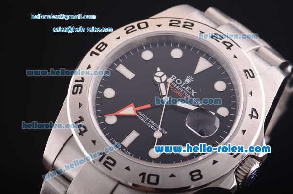 Rolex Explorer II Swiss ETA 2836 Automatic Full Steel with Black Dial and White Markers - Click Image to Close