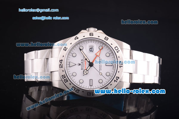 Rolex Explorer II Swiss ETA 2836 Automatic Full Steel with White Dial and White Markers - Click Image to Close