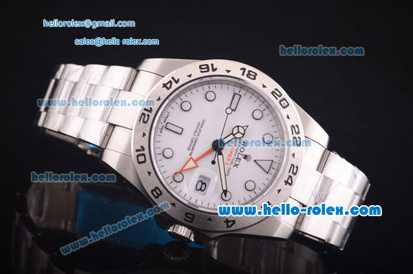 Rolex Explorer II Asia 2813 Automatic Full Steel with White Dial and White Markers - Click Image to Close