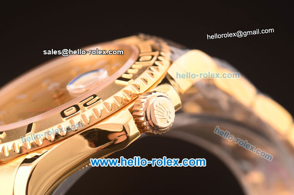 Rolex Yachtmaster Swiss ETA 2836 Automatic Full Gold with Gold Dial 10 Micron Plated-1:1 Original - Click Image to Close