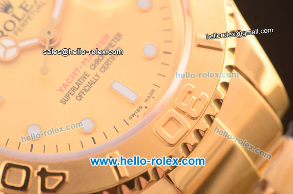 Rolex Yachtmaster Swiss ETA 2836 Automatic Full Gold with Gold Dial 10 Micron Plated-1:1 Original - Click Image to Close